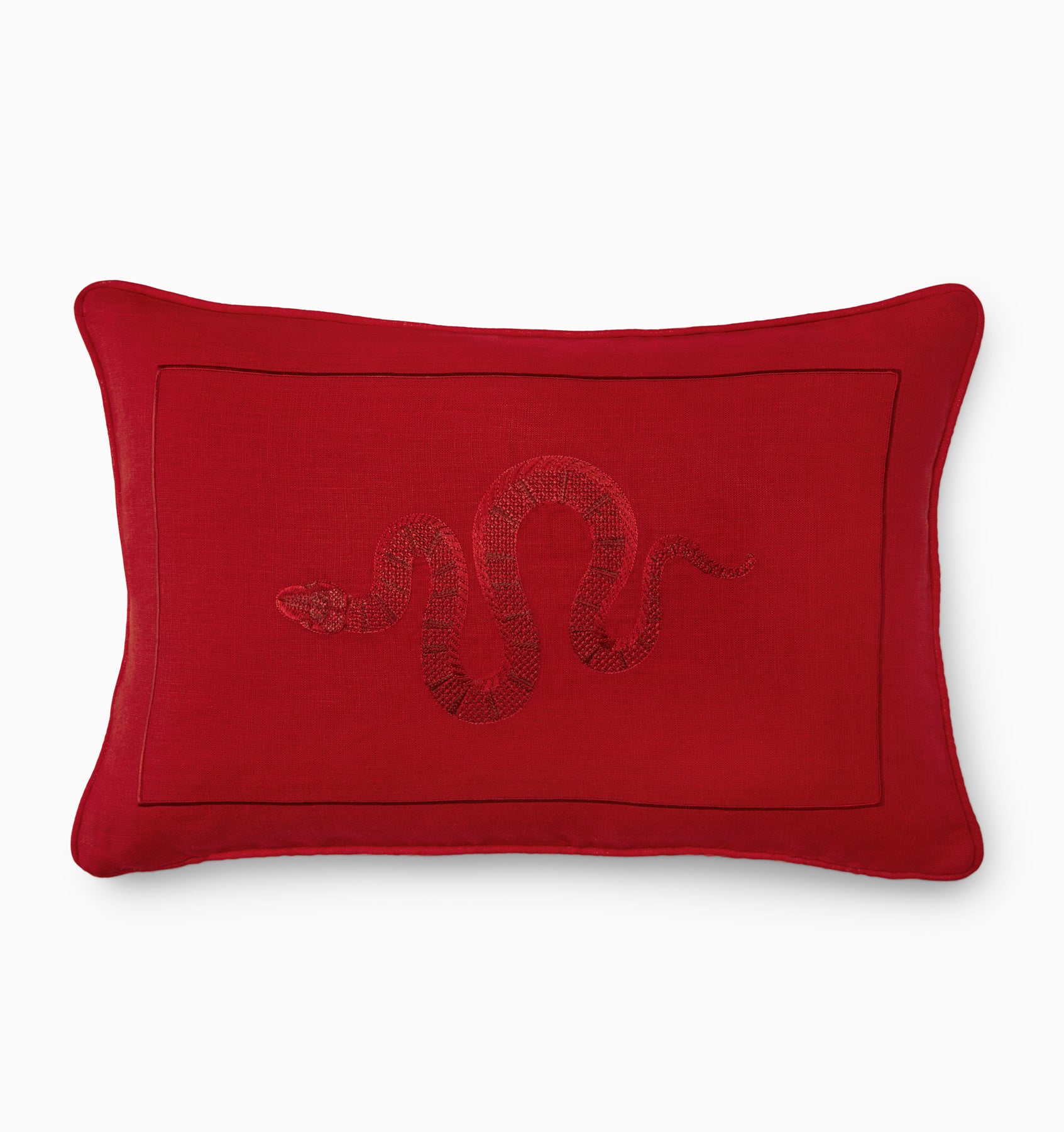 Sferra Year of The Snake Decorative Pillow Red Black