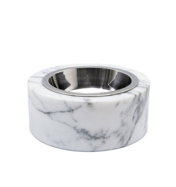 Marble dog bowl shops stand