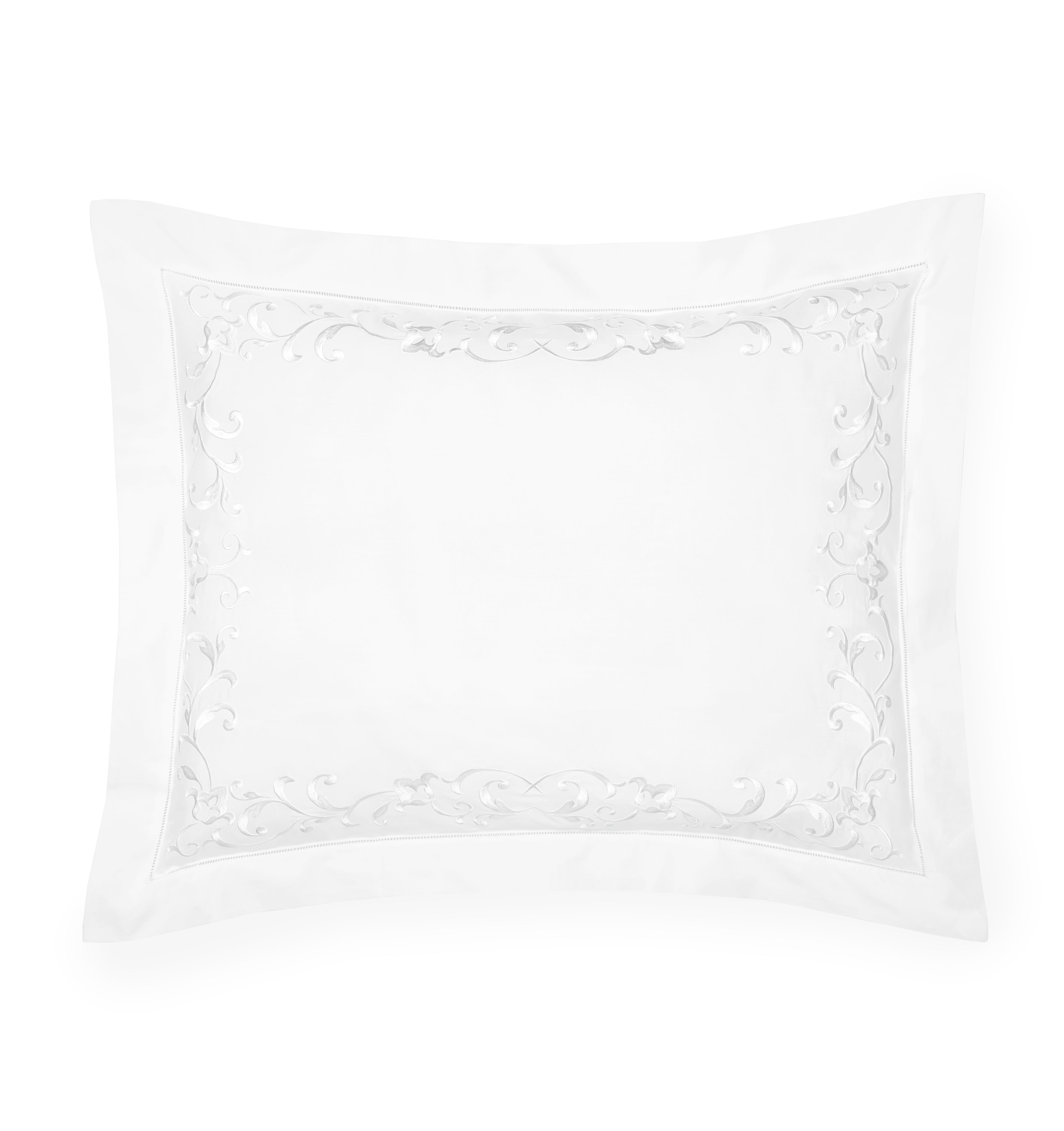 White embroidered pillow shams sales