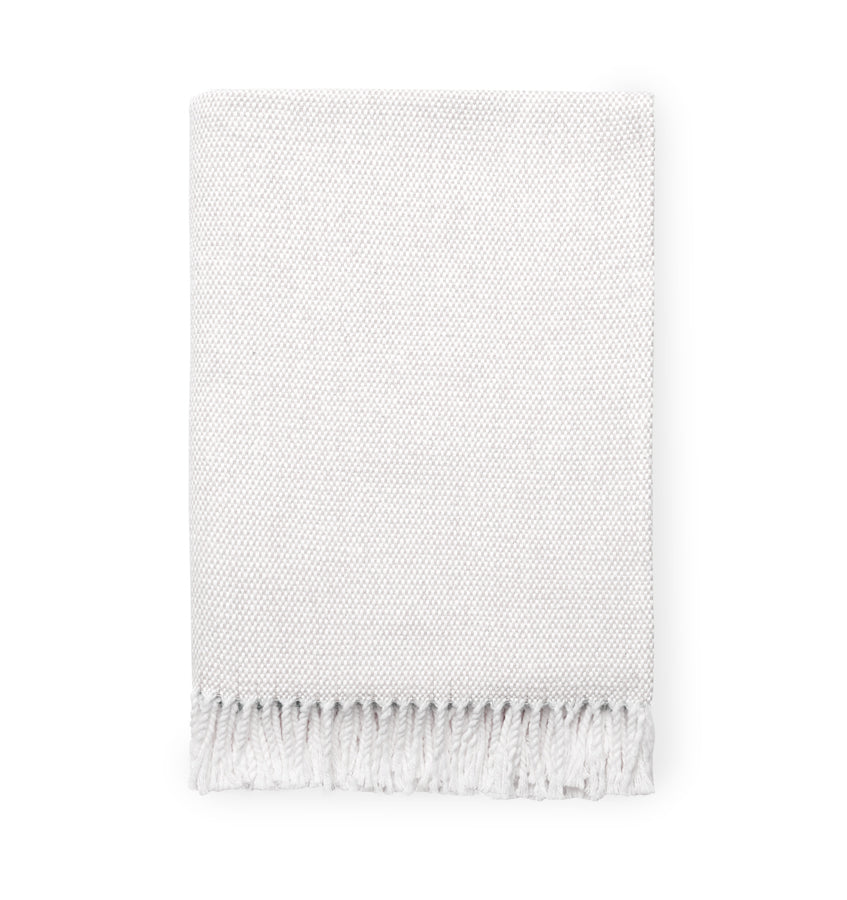 Linea Casa Sferra Cotton sold Throw Fringed Blue White Geometric Made in Portugal