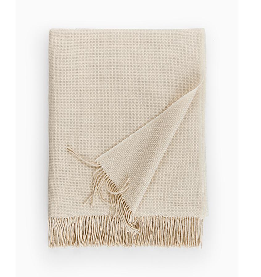 Logo-Embroidered Fringed Wool Throw