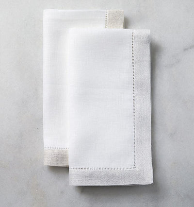 Filetto Napkins - Luxury White Linen Table Napkins | SFERRA